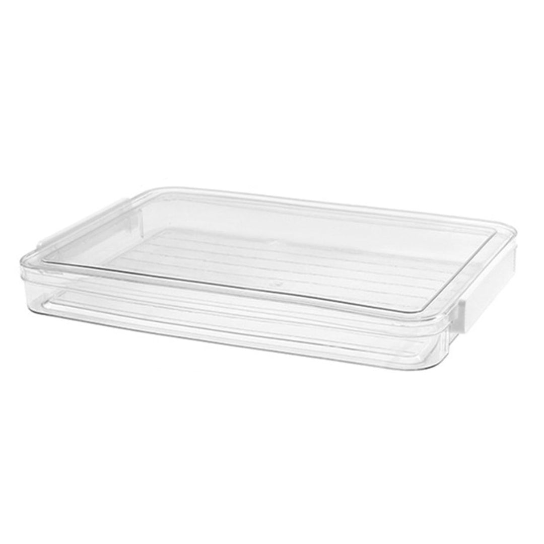 3 Pcs Paper Organizer Clear Plastic File Storage Box Set with Clip Lid for A4 Documents and Stationery Storage