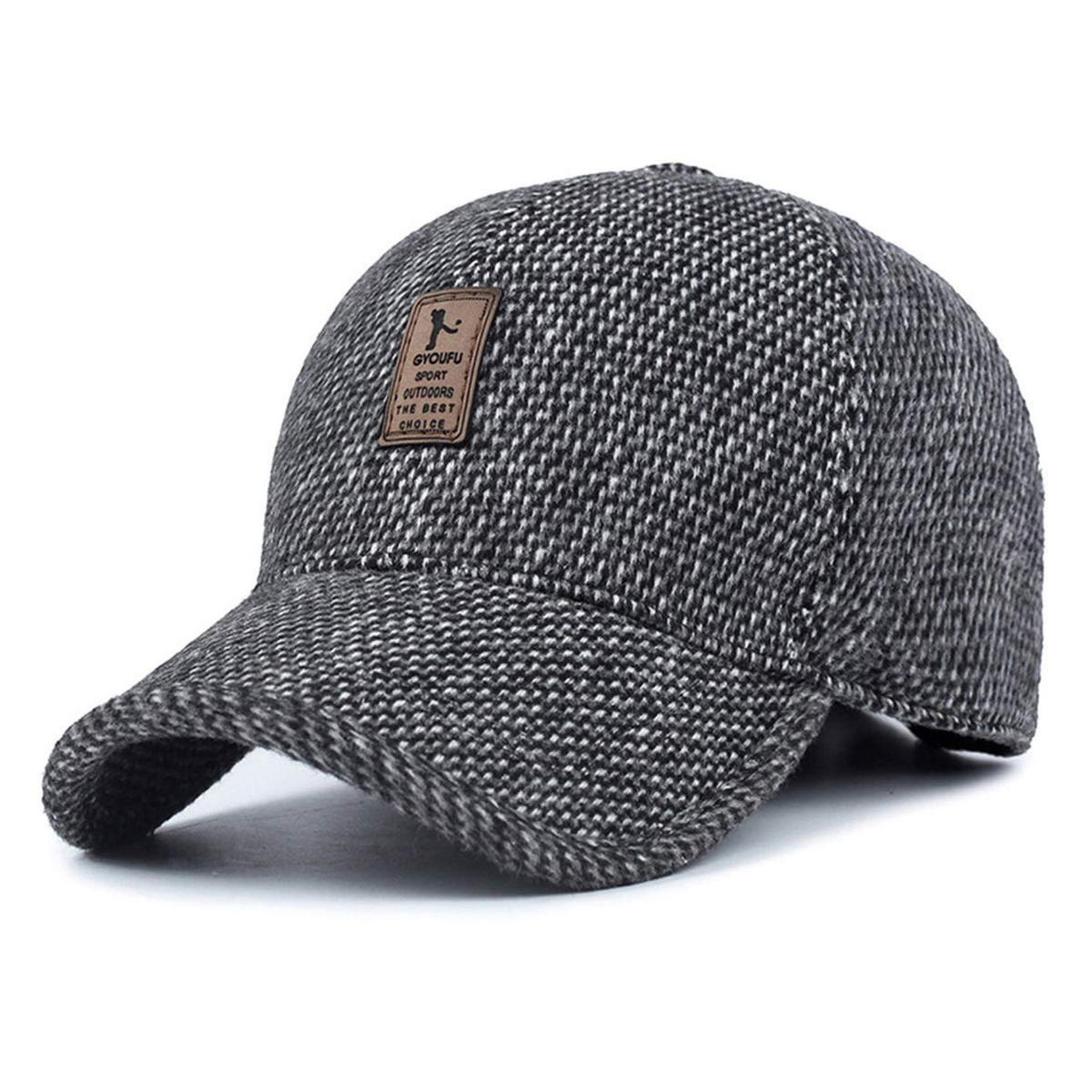 Retro Wool Winter Hat with Ear Covers and Adjustable Baseball Cap Design for Cold Weather