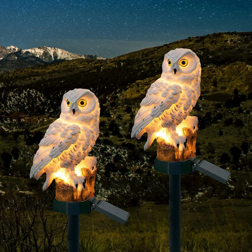 Solar Owl Garden Pathway Light - Charming Outdoor LED Owl Stake Light