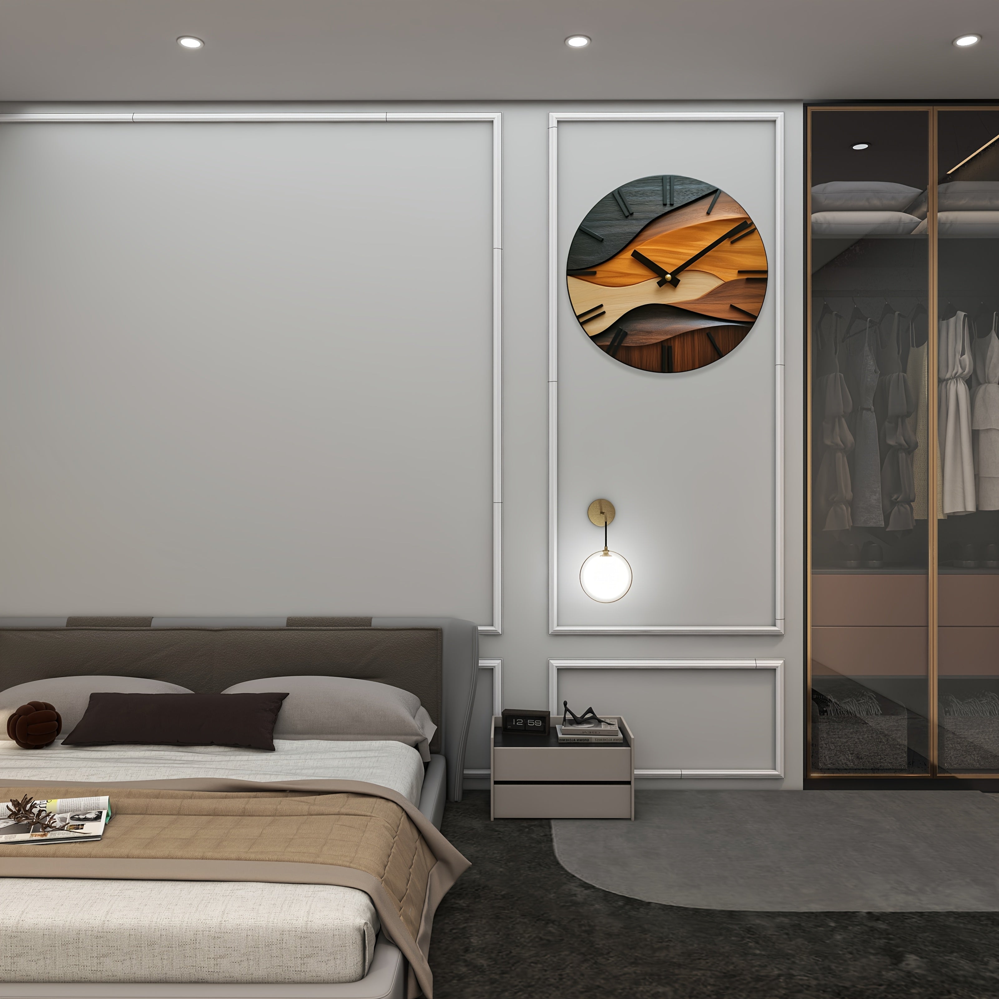 Elegant Round Wall Clock with Artistic Flair