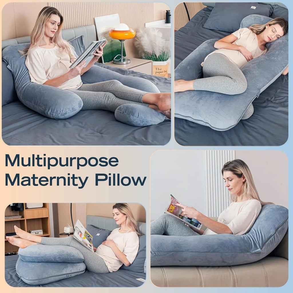 U-Shaped Cooling Full Body Pregnancy Pillow for Maternity & Postpartum Comfort
