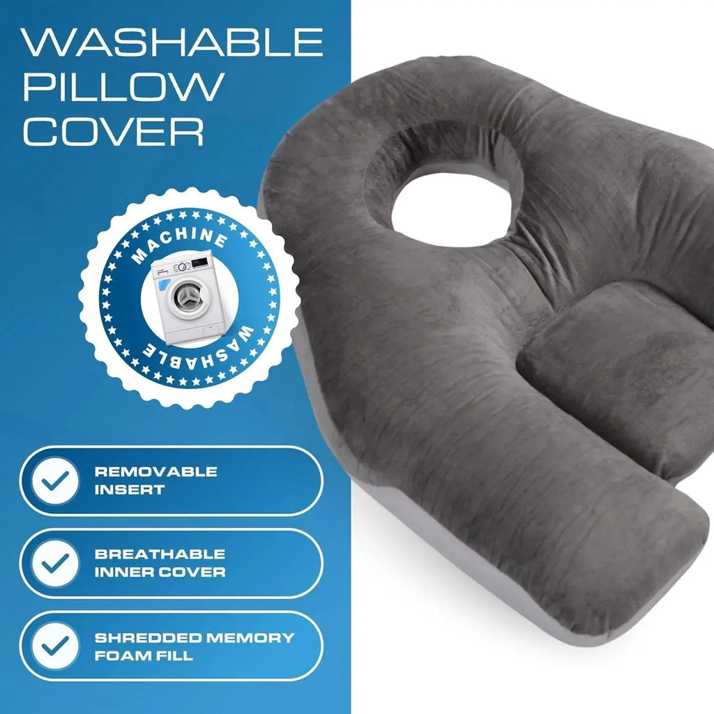 Face-Down Comfort Pillow Dual Sided Memory Foam for Prone Resting .
