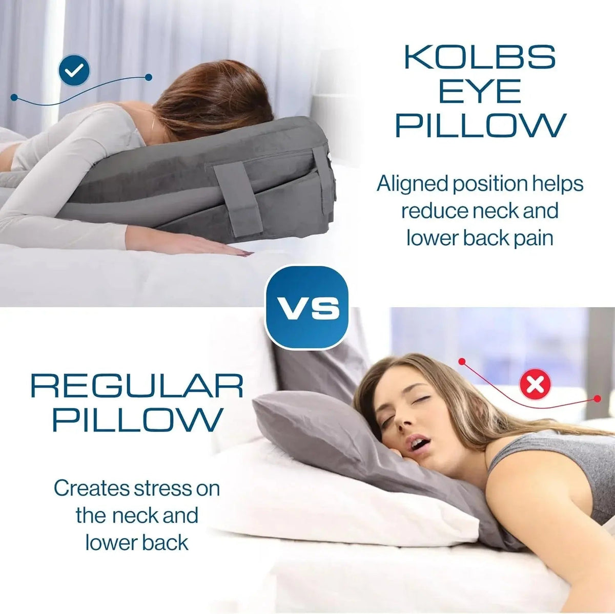 Face-Down Comfort Pillow Dual Sided Memory Foam for Prone Resting .