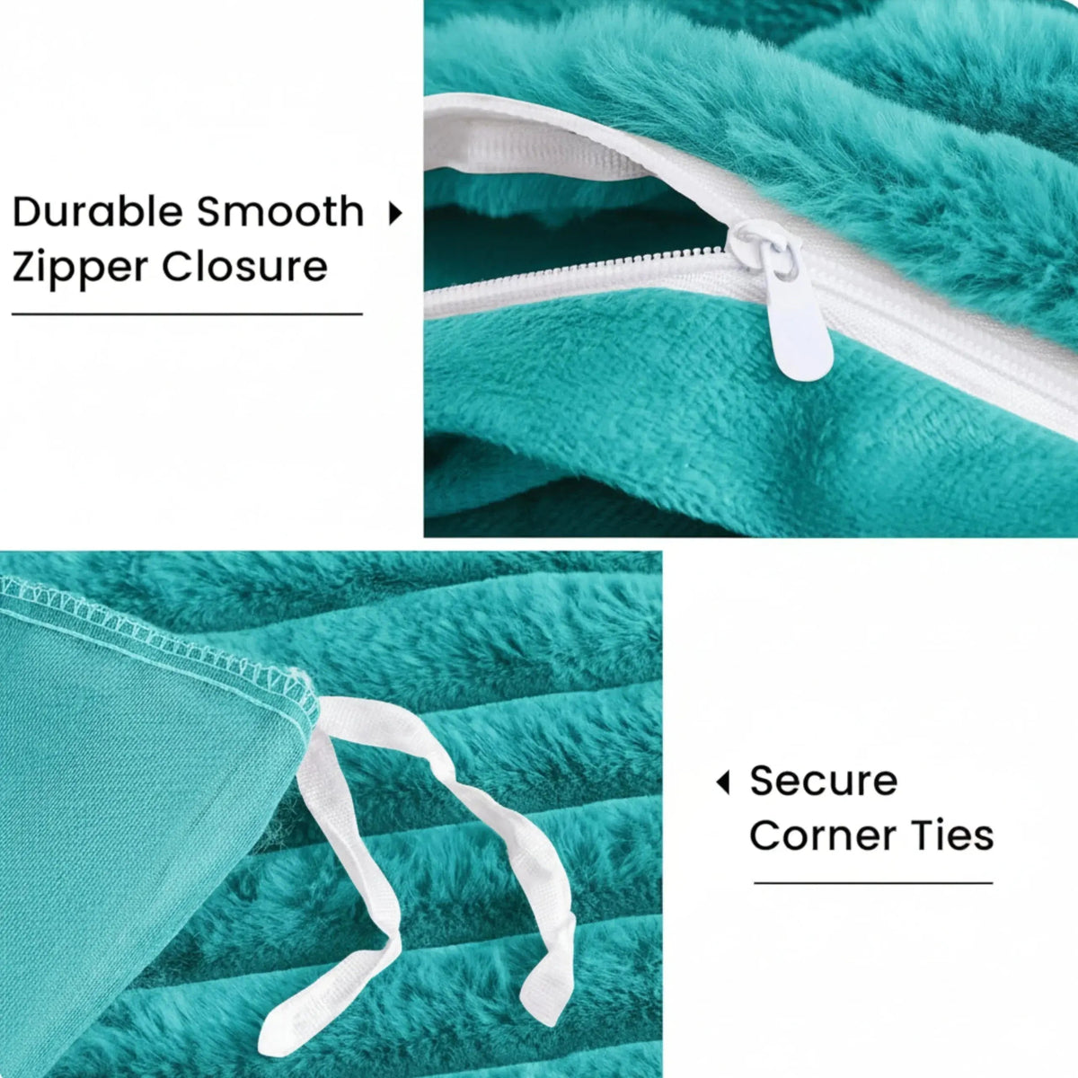 Winter Warm Duvet Cover Set with Thick Flano Coral Fleece and Matching Pillowcases