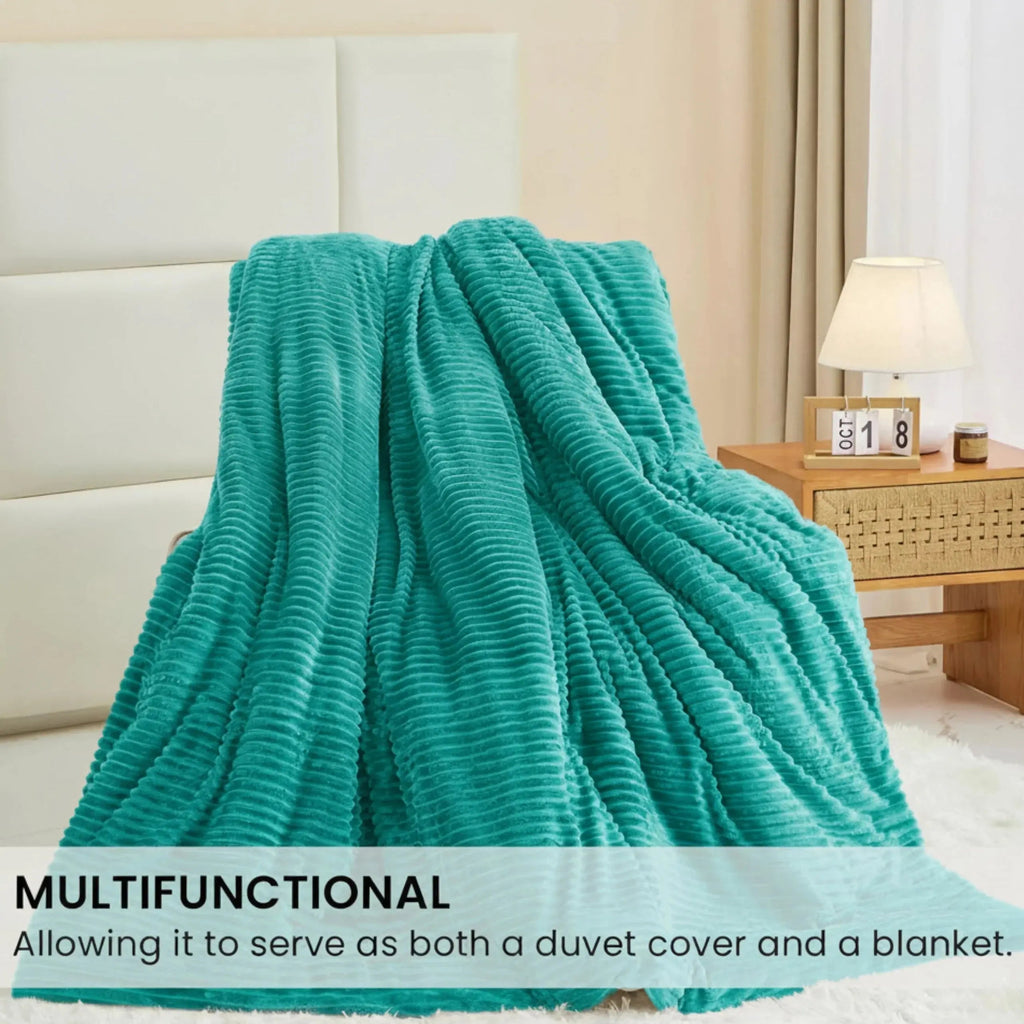 Winter Warm Duvet Cover Set with Thick Flano Coral Fleece and Matching Pillowcases