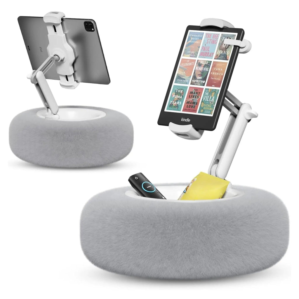 Plush Pillow Style Device Stand with Adjustable Angle Support for Hands Free Viewing at Home