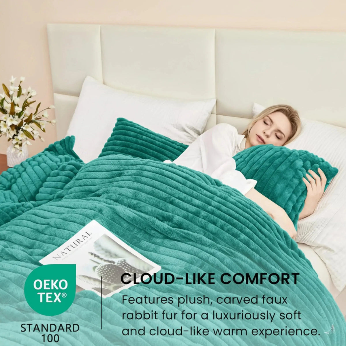 Winter Warm Duvet Cover Set with Thick Flano Coral Fleece and Matching Pillowcases