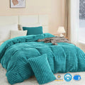 Winter Warm Duvet Cover Set with Thick Flano Coral Fleece and Matching Pillowcases