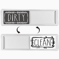 Dishwasher Magnet Clean Dirty Sign with Sliding Indicator and Rustic Black White Design for Kitchen Organization