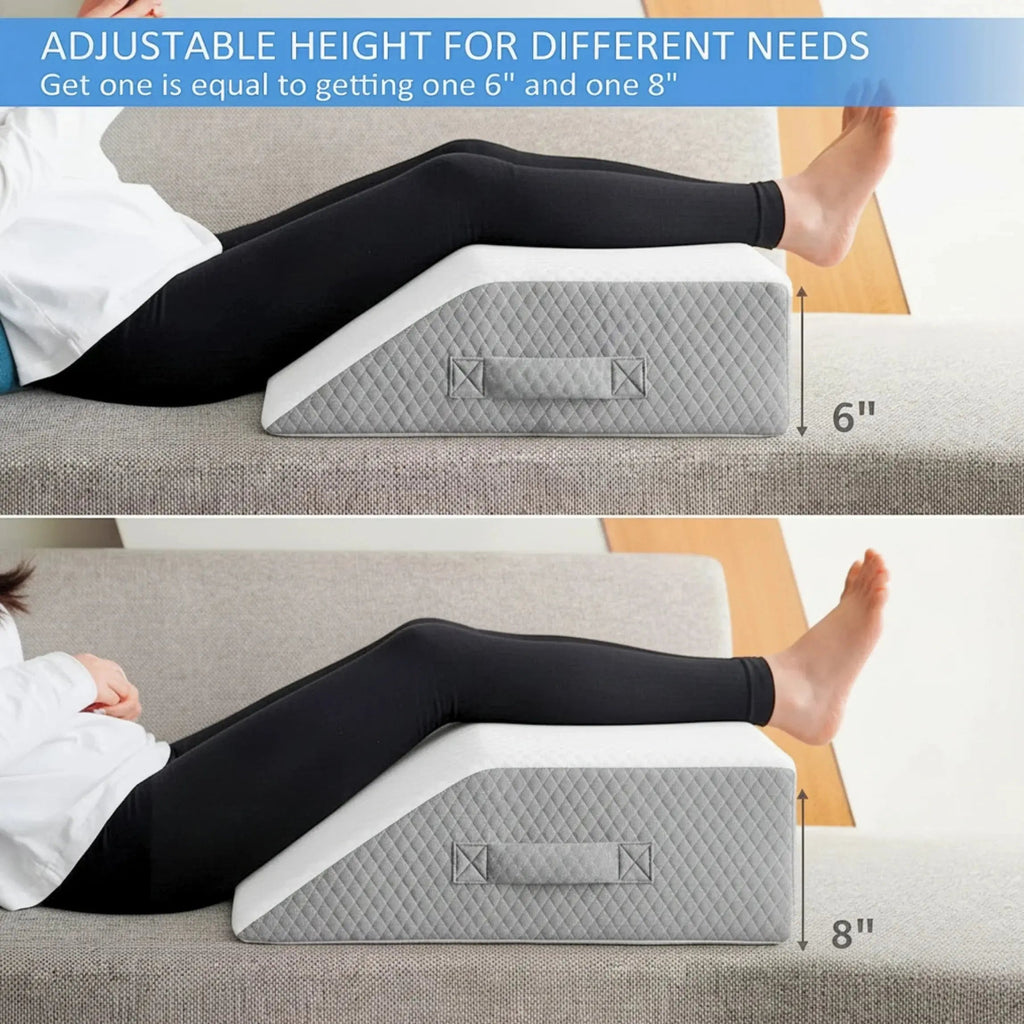 Comfort Elevation Wedge Pillow with Memory Foam Core and Angled Design for Resting, Reading, and Sleep
