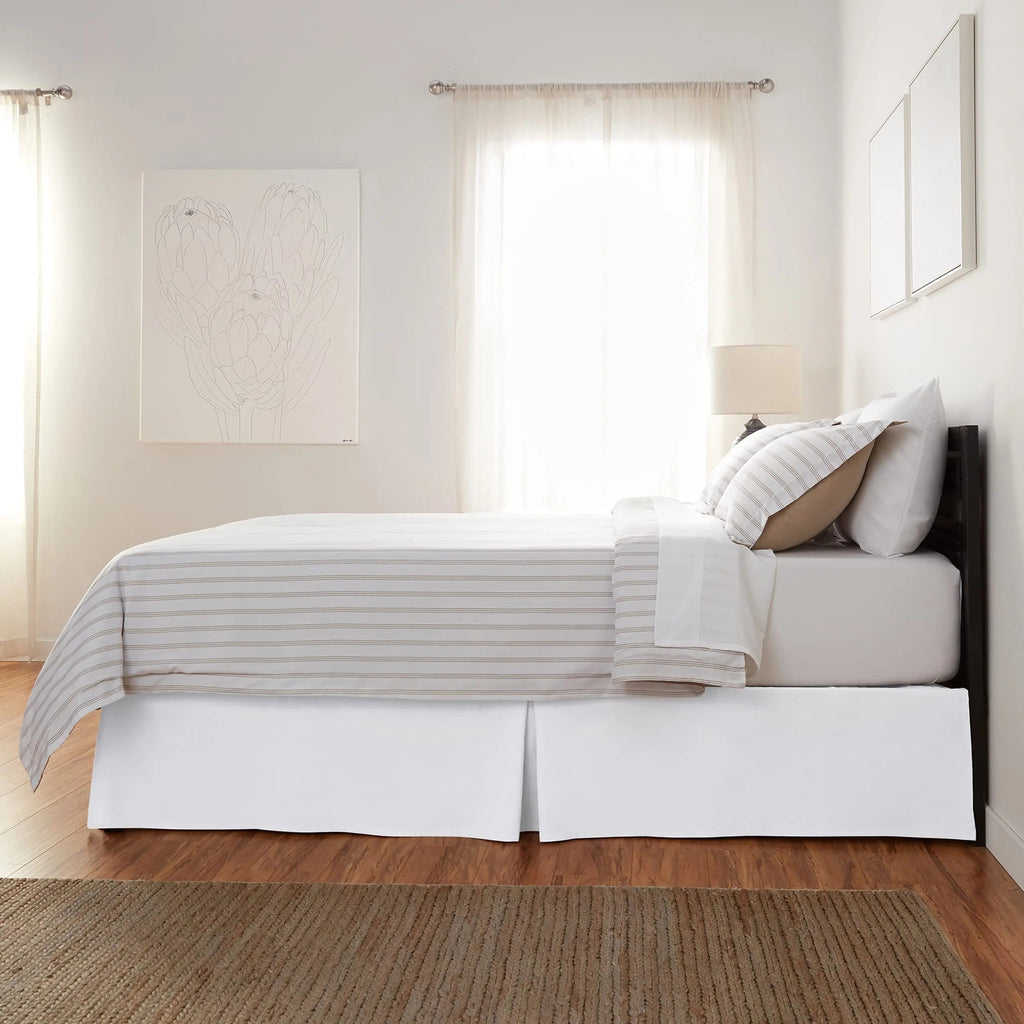 European Style Queen Bed Skirt Brushed Cloth Solid Color Dust Ruffle for 1.5m Beds