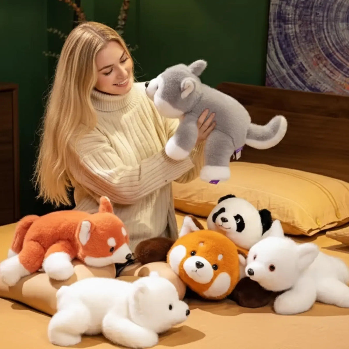Cute Weighted Stuffed Animals with Soft Fur and Sensory Experience for Stress Relief and Comfort