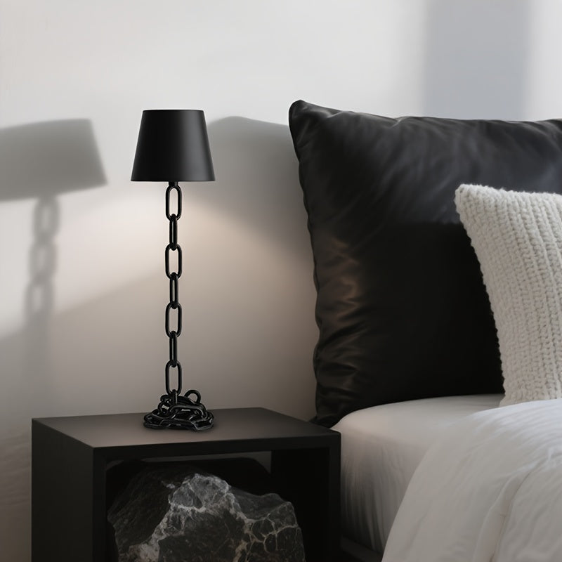 Sleek Modern Chain-Link Table Lamp for Stylish Spaces