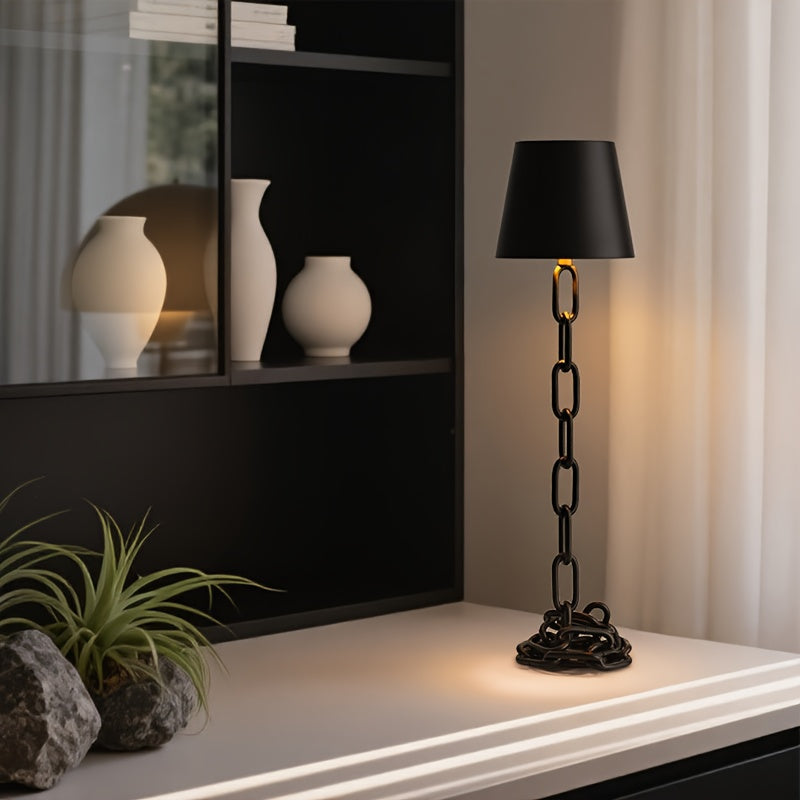 Sleek Modern Chain-Link Table Lamp for Stylish Spaces