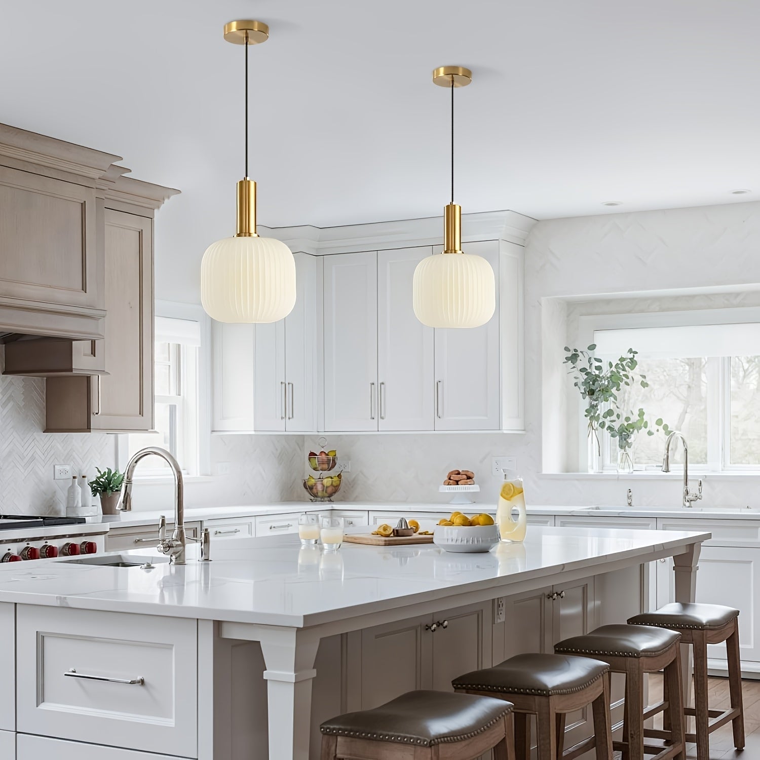 Modern Chic Striped Glass Pendant Light