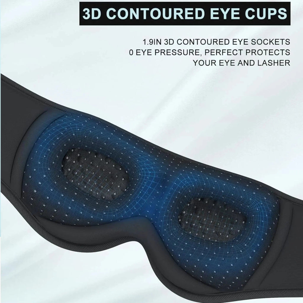 Bluetooth Sleep Mask with Wireless Headphones and 3D Contoured Design for Comfortable Rest
