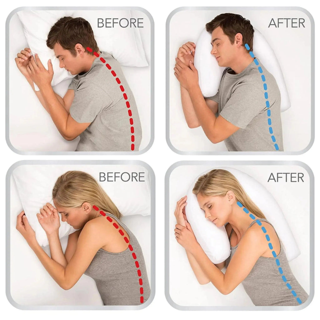 U-Shape Contour Pillow with Ear Space for Side Sleeping and Ergonomic Alignment
