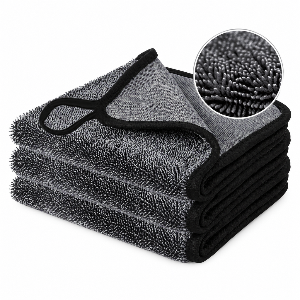 Twisted Loop Drying Towel with Ultra Absorbent Microfiber for Bathroom, Glass and Car Drying