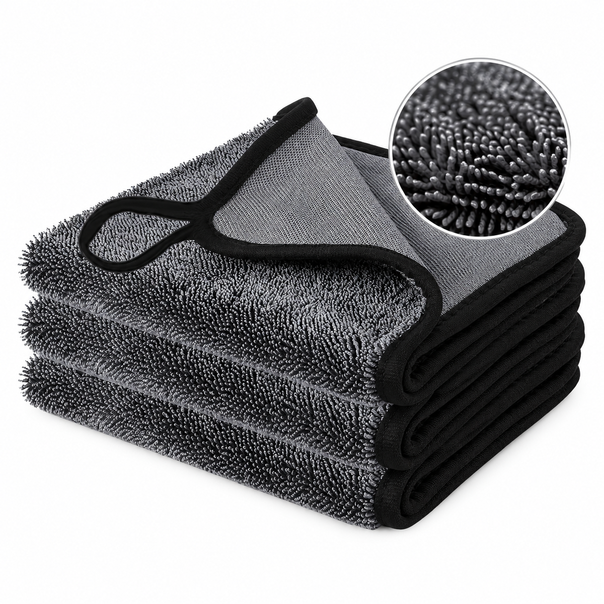 Twisted Loop Drying Towel with Ultra Absorbent Microfiber for Bathroom, Glass and Car Drying