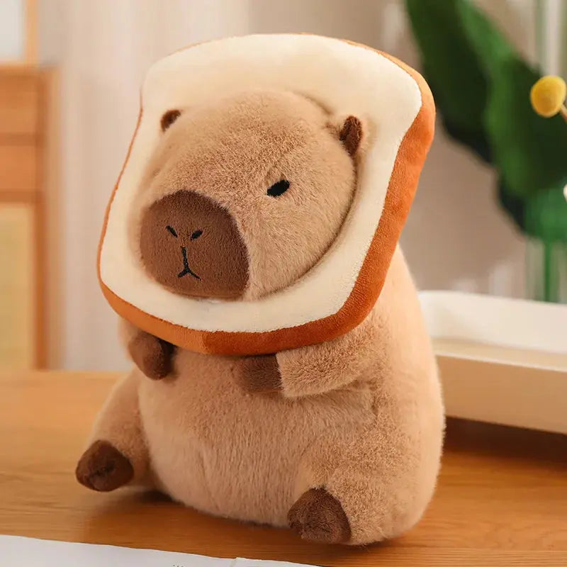 Cute Capybara Plush Pillow with Soft Fabric and Removable Accessories for Home Decor