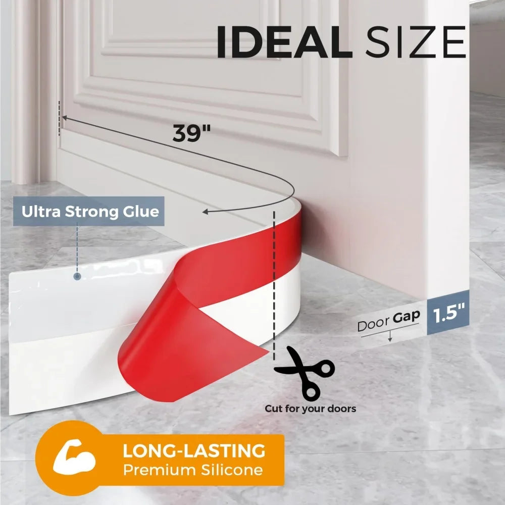 Door Weather Stripping Seal Strip PVC Adhesive Draft Stopper for Bottom Gap Noise Reduction and Window Sealing