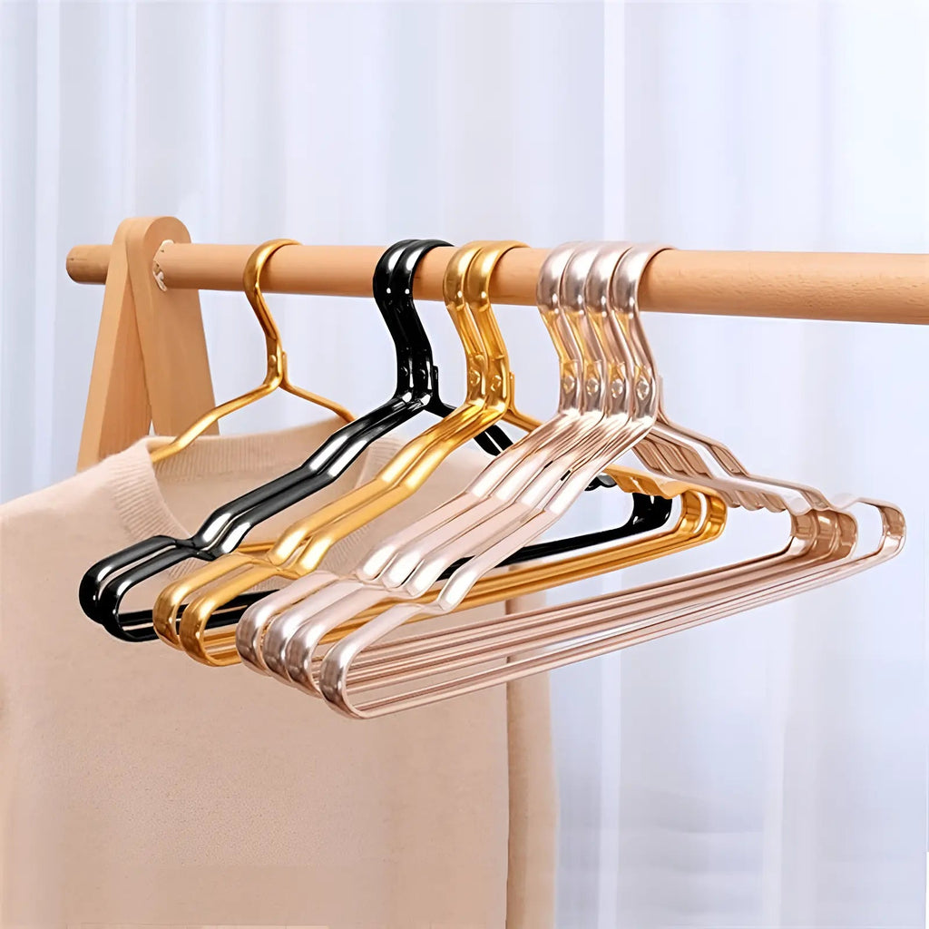 Gold Plated Metal Clothes Hangers with Non Slip Design for Coats, Blazers, and Dresses