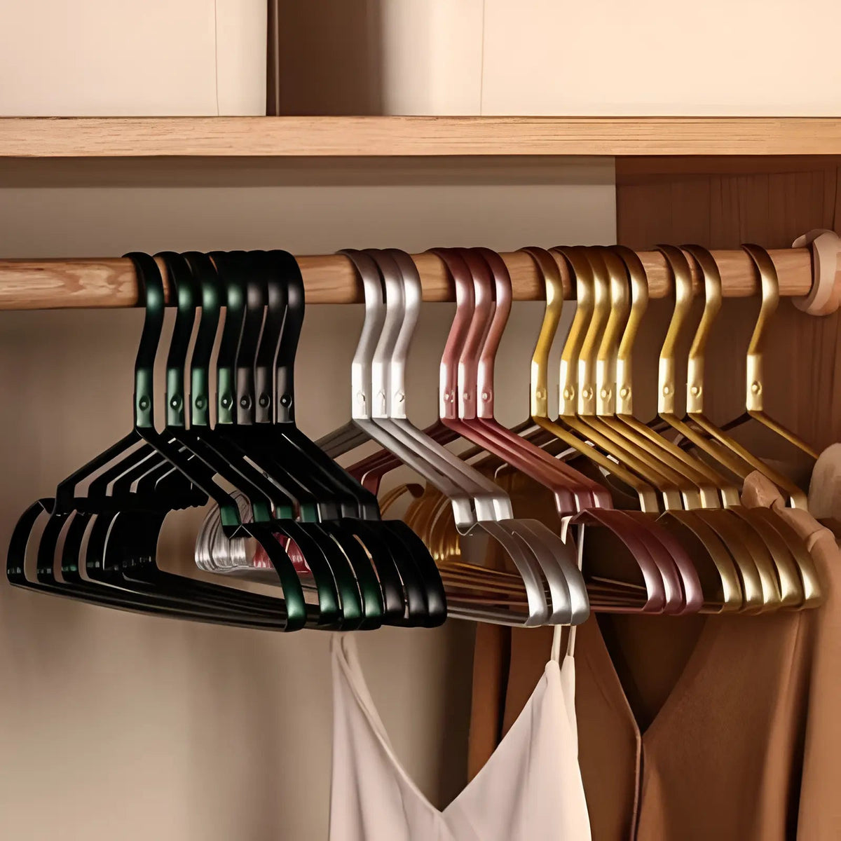 Gold Plated Metal Clothes Hangers with Non Slip Design for Coats, Blazers, and Dresses