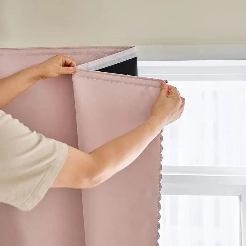 Portable Self-Adhesive Blackout Curtains with Heat-Insulating Design for Year-Round Use
