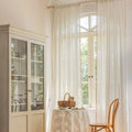 Jacquard Hollow-Out White Tulle Semi-Blackout Curtain Panels for Living Room, Bedroom, and Dining Area Décor