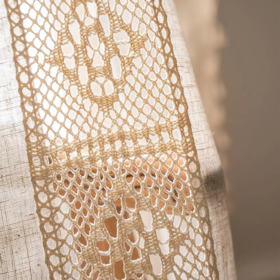 Boho Semi-Blackout Cotton Linen Curtain Panels with Tassels for Bedroom and Living Room Décor