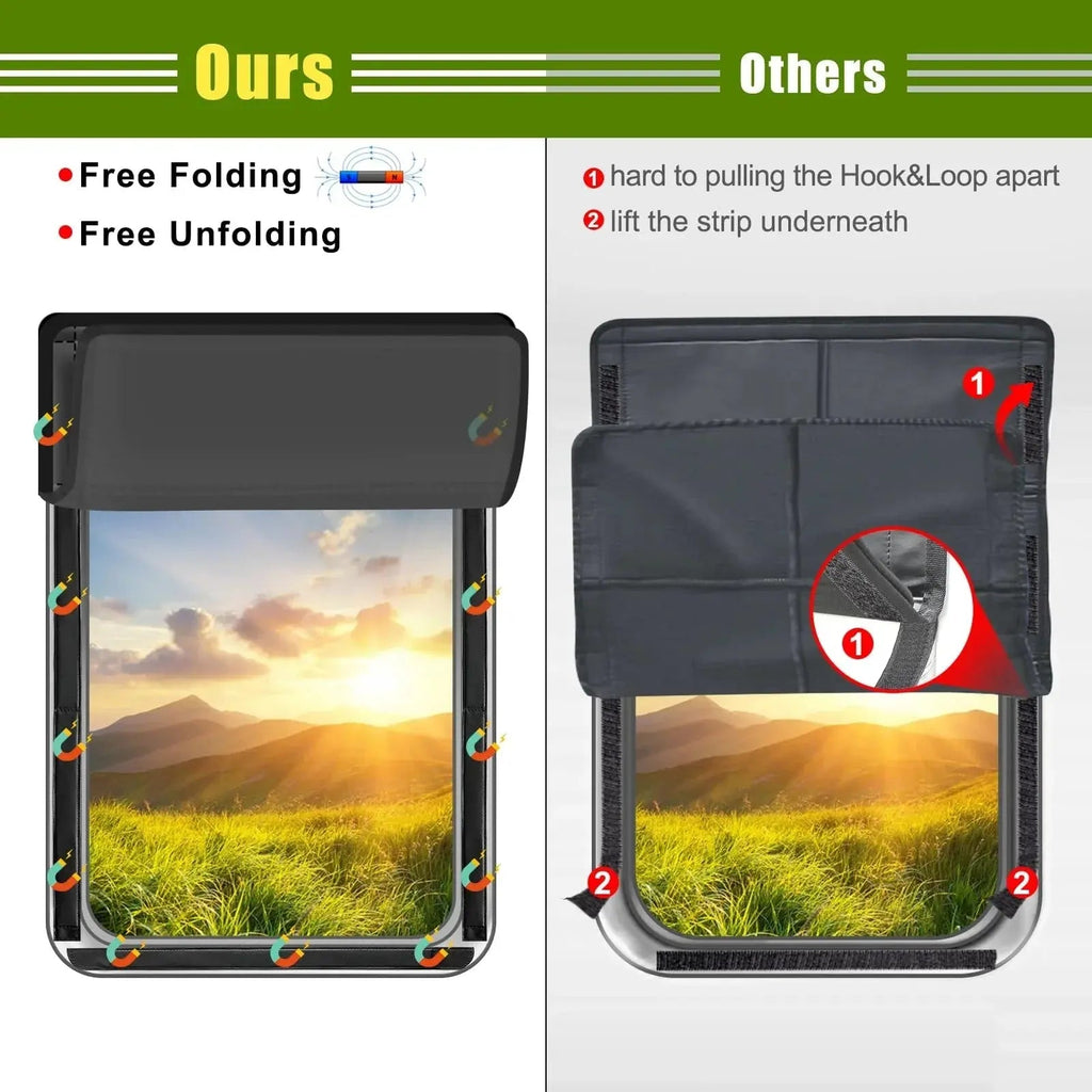 Magnetic Blackout Window Cover with UV Protection and Foldable Design for RV and Travel Use
