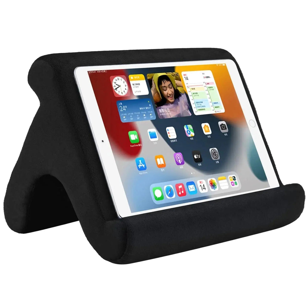 Multi Angle Tablet Holder Cushion Stand with Net Pocket for Reading and Viewing