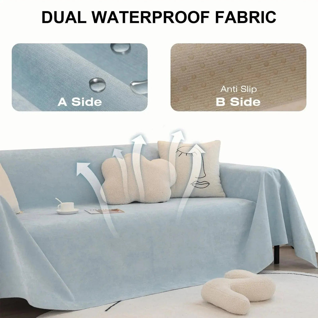 Waterproof Anti-slip Sofa Cover with Dust-proof Fabric for Living Room and Bedroom Furniture Protection