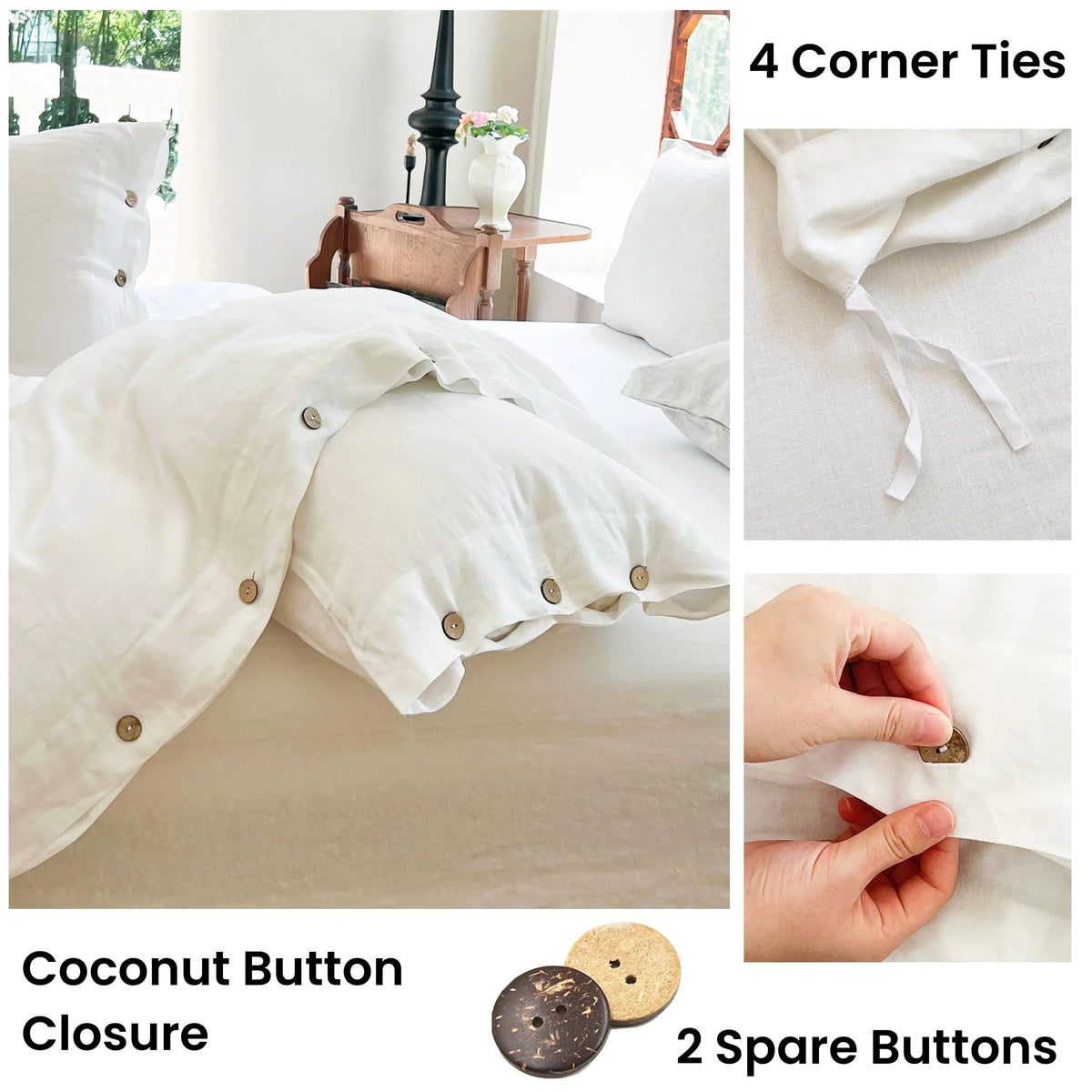100% Cotton Duvet Cover Set with Double Twist Weave and Matching Pillowcases