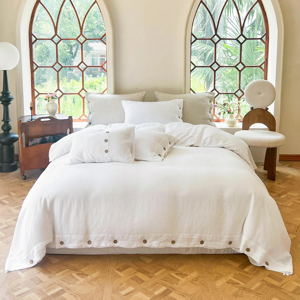 100% Cotton Duvet Cover Set with Double Twist Weave and Matching Pillowcases