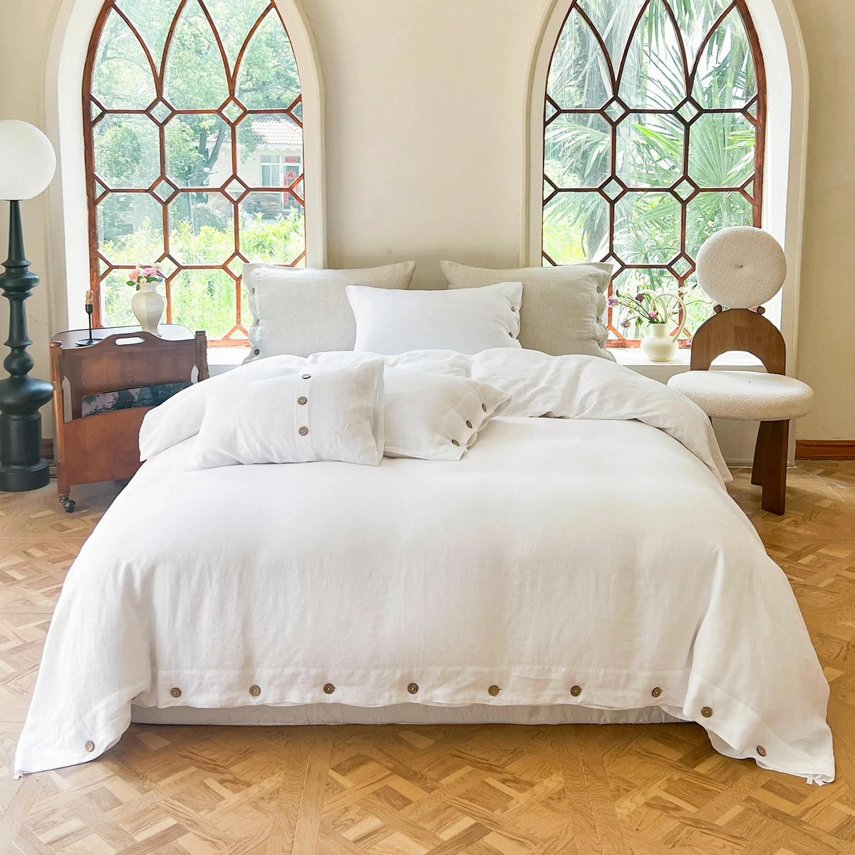100% Cotton Duvet Cover Set with Double Twist Weave and Matching Pillowcases