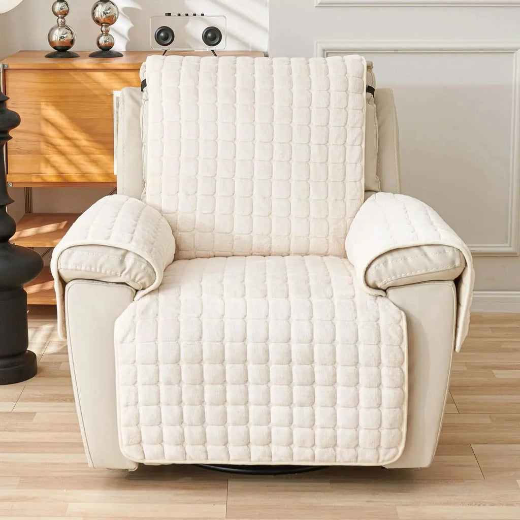 Washable Recliner Slipcover with Elastic Straps for Kids Pets and Daily Furniture Care