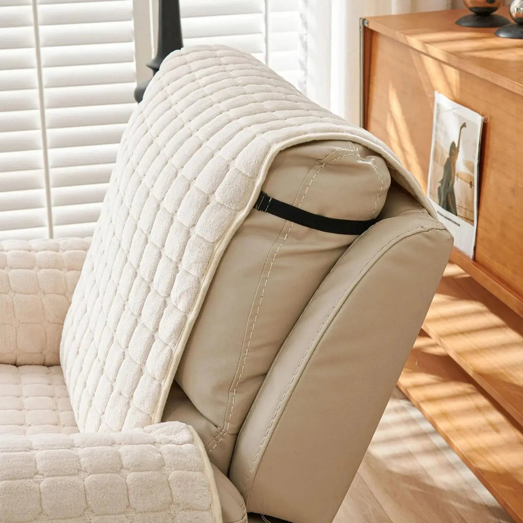Washable Recliner Slipcover with Elastic Straps for Kids Pets and Daily Furniture Care