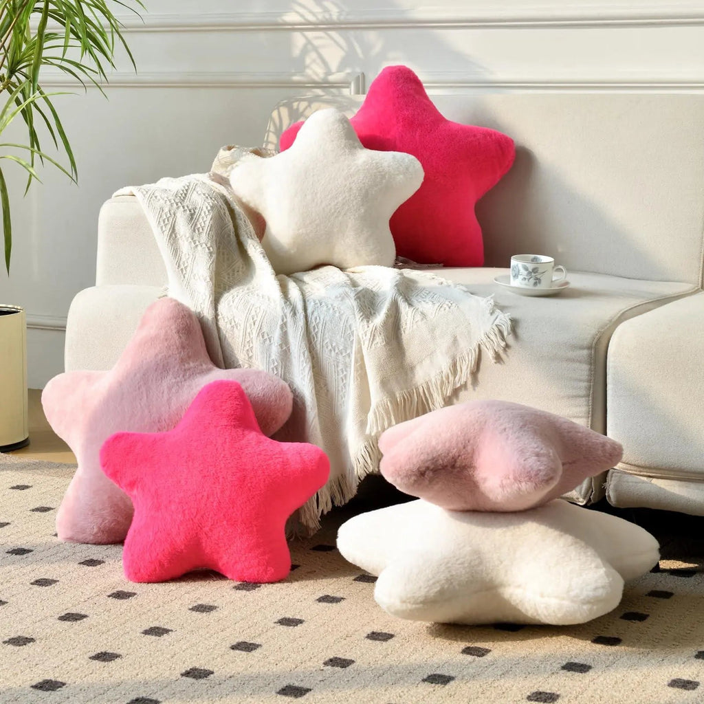 Plush Star Decorative Cushion with Soft Throw-Pillow Design for Kids’ Rooms, Bedrooms, and Cozy Living Spaces