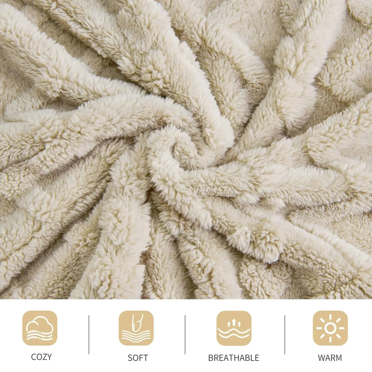 Soft Woolen Blanket with Lamb Velvet and Flannel Layers for Year Round Home Comfort