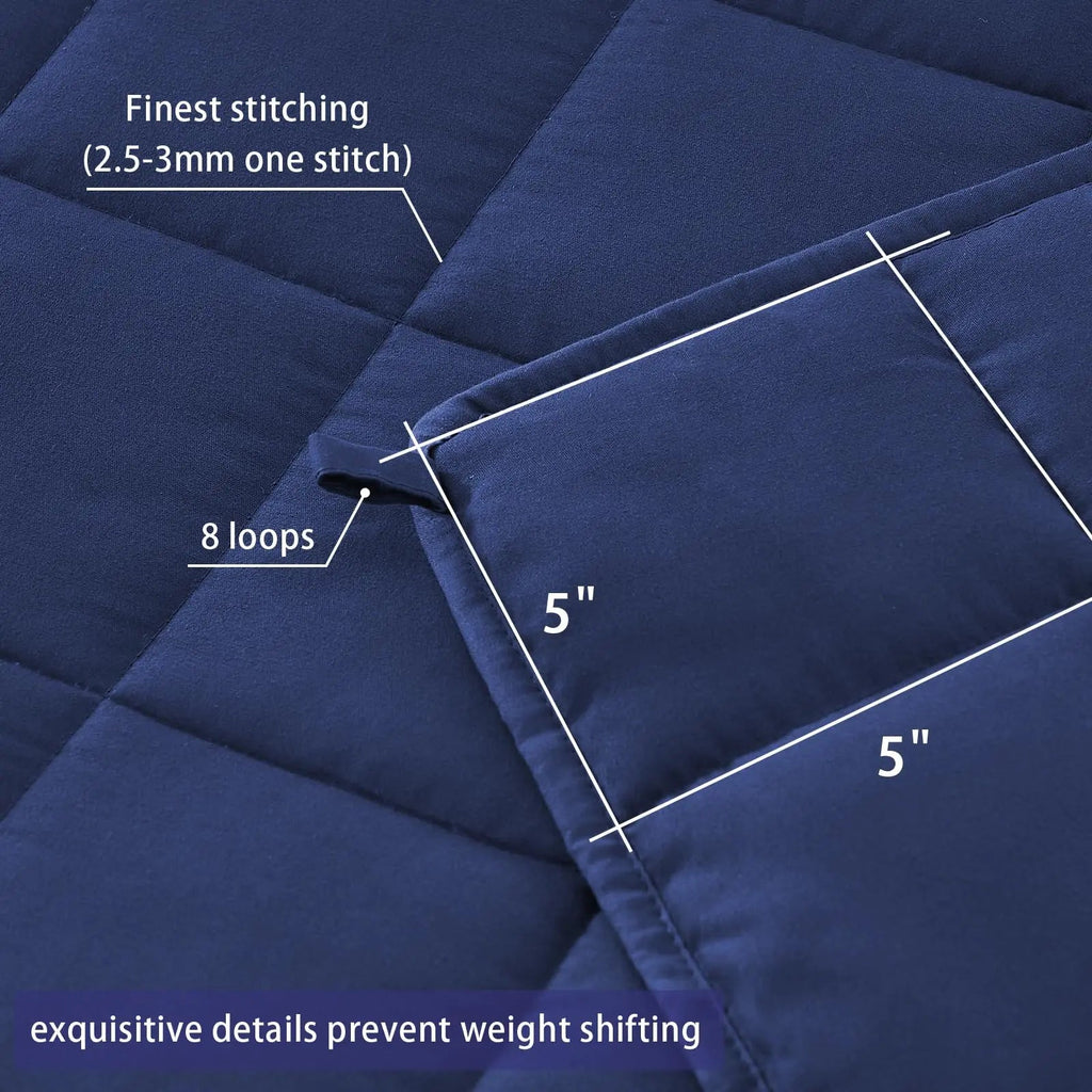 Weighted Cooling Blanket with Glass Beads for Even Weight Distribution and Year-Round Sleep Comfort