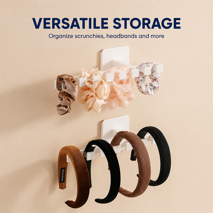 Wall Mounted Hat Holder with 6 Hooks for Baseball Caps, Belts, and Accessory Storage Organization