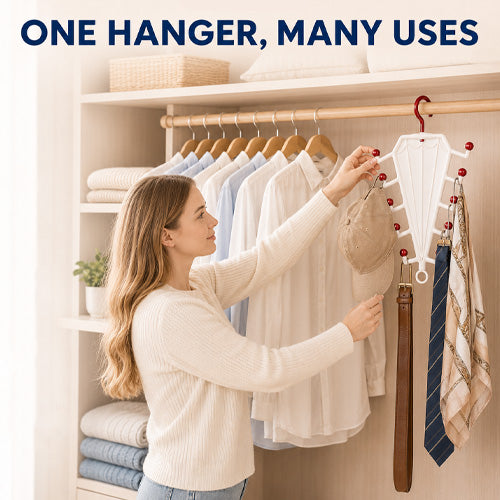 Double Sided Clothes Hanger with V-Shaped Design for Wardrobe Storage and Organization