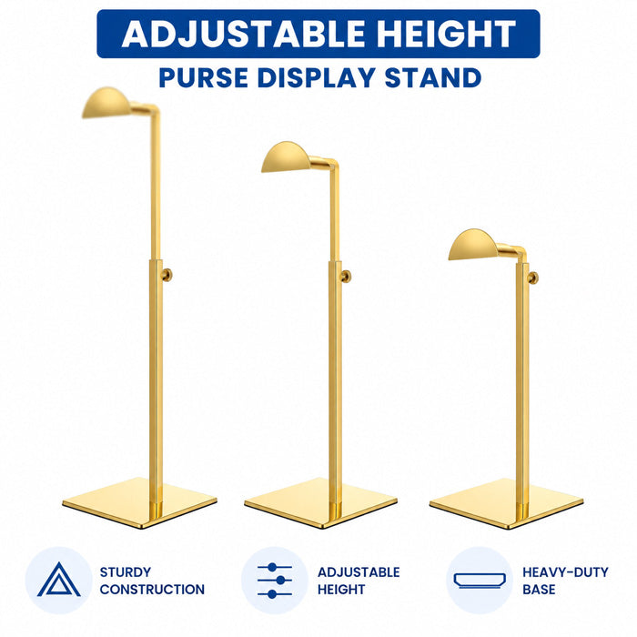 Adjustable Metal Handbag Display Stand for Purses, Totes, Scarves and Accessories