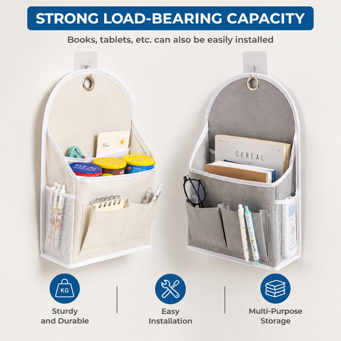 Fabric Hanging Pocket Organizer for Dorm, Bedside, Wall and Door Storage