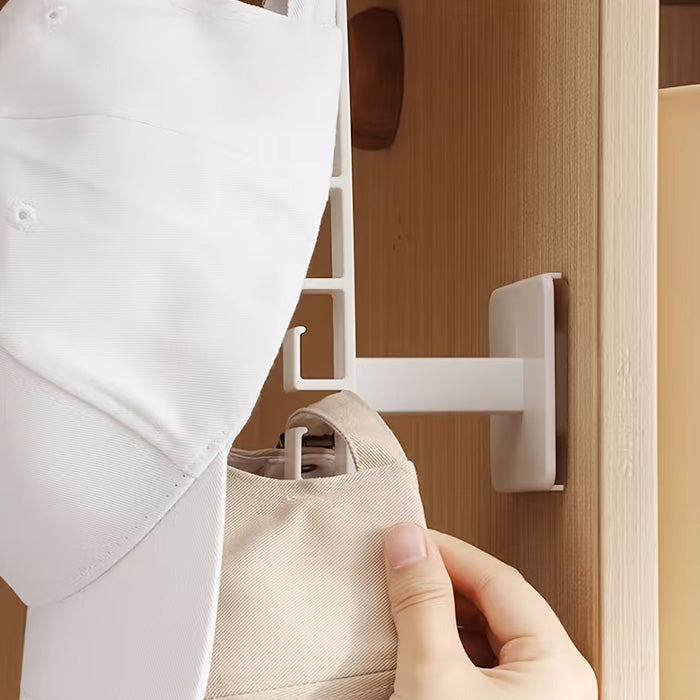 Wall Mounted Hat Holder with 6 Hooks for Baseball Caps, Belts, and Accessory Storage Organization