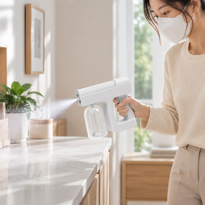 Cordless Nano Mist Sprayer with Rechargeable Battery and Fine Spray Design for Cleaning and Beauty Tools