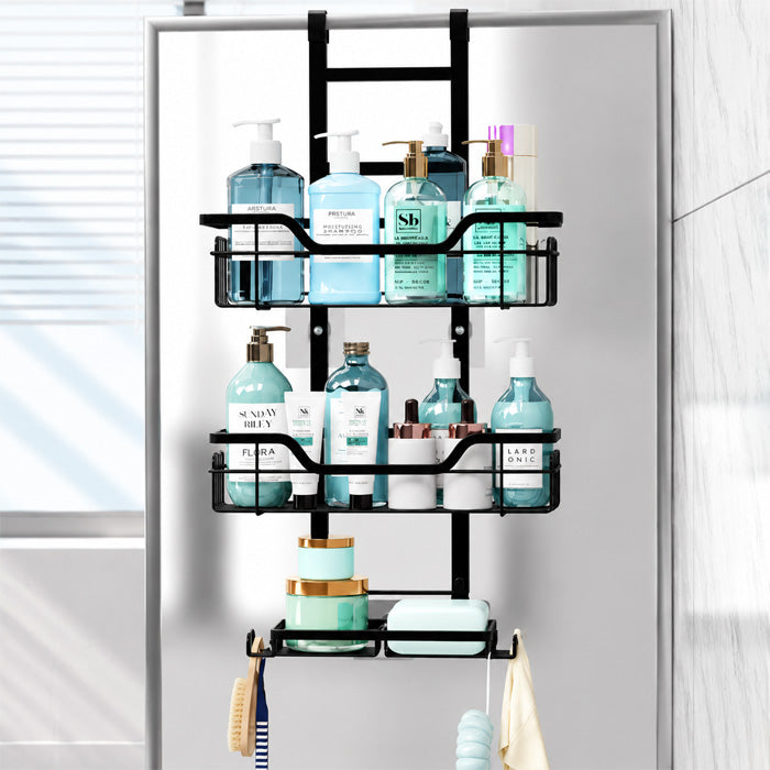 3 Tier Hanging Shower Caddy with Soap Holders for Bathroom Door Storage