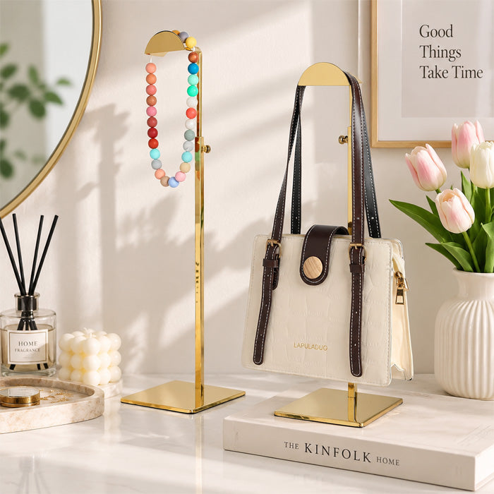 Adjustable Metal Handbag Display Stand for Purses, Totes, Scarves and Accessories