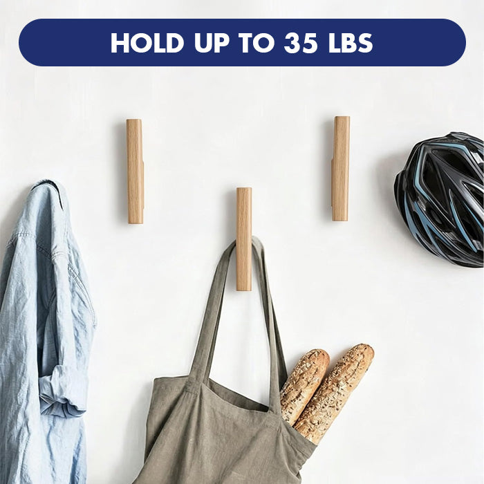 Bird Shape Wood Hooks with Solid Walnut Design for Coat, Towel, and Hat Storage